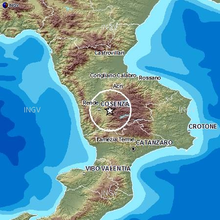 Scossa di terremoto nel Cosentino: epicentro in Sila, magnitudo 4.4