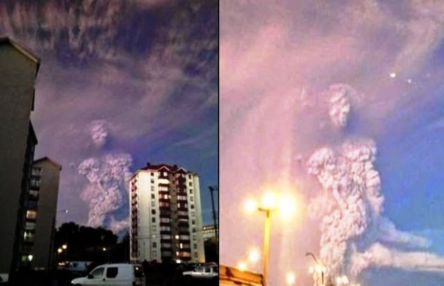 Vulcano Calbuco: gigantesca figura umanoide appare nella nube di cenere